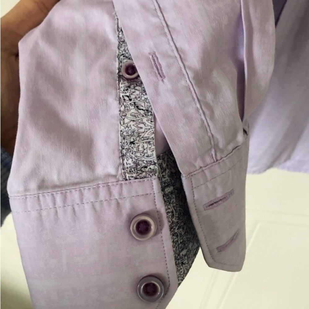 Robert Graham Mens Lavender Button Down Shirt | Size 2XL - Picture 6 of 8